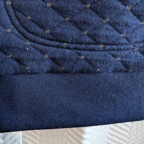 Allison Daley Petite Navy Blue Quilted Vest with Gold Zipper and Trim Size Large - Picture 8 of 12